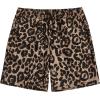imageOYOANGLE Mens Leopard Graphic Print Adjustable Elastic Waist Drawstring Workout ShortsKhaki