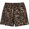 imageOYOANGLE Mens Leopard Graphic Print Adjustable Elastic Waist Drawstring Workout ShortsKhaki