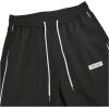 imageOYOANGLE Mens Letter Patched Drawstring Waisted Cargo Pants Seam Side Loose Fit Sports JoggersBlack