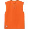 imageOYOANGLE Mens Letter Patched Textured Sleeveless Crew Neck Tank Tops Workout Athletic Casual ShirtsOrange