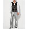 imageOYOANGLE Mens Metallic Shiny Flared Leg Pants Zipper Fly Party Long Trousers 70s Disco Dance PantsSilver