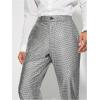 imageOYOANGLE Mens Metallic Shiny Flared Leg Pants Zipper Fly Party Long Trousers 70s Disco Dance PantsSilver