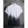 imageOYOANGLE Mens Ombre Button Down Shirts Collar Neck Short Sleeve Casual Shirt TopBlack and White