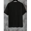 imageOYOANGLE Mens Oversized Graphic Print Short Sleeve Round Neck Streetwear Tee Shirt TopsBlack