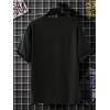imageOYOANGLE Mens Oversized Graphic Print Short Sleeve Round Neck Streetwear Tee Shirt TopsBlack