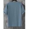 imageOYOANGLE Mens Oversized Graphic Print Short Sleeve Round Neck Streetwear Tee Shirt TopsBlue