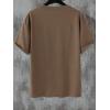 imageOYOANGLE Mens Oversized Graphic Print Short Sleeve Round Neck Streetwear Tee Shirt TopsBrown