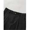 imageOYOANGLE Mens Pleated Trousers Straight Leg Business Work Office Casual Dress Pants Pockets Long SlacksBlack