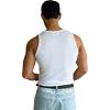 imageOYOANGLE Mens Rib Knit Scoop Neck Sleeveless Tank Top Basic Solid Fitted Vest Tops Muscle UndershirtsWhite