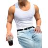 imageOYOANGLE Mens Rib Knit Scoop Neck Sleeveless Tank Top Basic Solid Fitted Vest Tops Muscle UndershirtsWhite