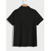 imageOYOANGLE Mens Ribbed Knit Shirts V Neck Short Sleeve Summer Casual TopsBlack