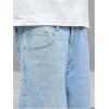 imageOYOANGLE Mens Ripped Distressed Jeans Wide Leg Casual Long Denim Pants with PocketLight Wash