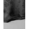 imageOYOANGLE Mens Satin Floral Print Button Down Front Lapel Collar Solid Short Sleeve ShirtBlack