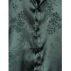 imageOYOANGLE Mens Satin Floral Print Button Down Front Lapel Collar Solid Short Sleeve ShirtDark Green