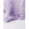 imageOYOANGLE Mens Satin Floral Print Button Down Front Lapel Collar Solid Short Sleeve ShirtLilac Purple