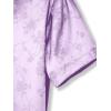 imageOYOANGLE Mens Satin Floral Print Button Down Front Lapel Collar Solid Short Sleeve ShirtLilac Purple