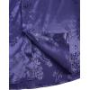 imageOYOANGLE Mens Satin Floral Print Button Down Front Lapel Collar Solid Short Sleeve ShirtPurple Solid