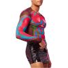 imageOYOANGLE Mens See Through Long Sleeve Round Neck T Shirts Sheer Mesh Partywear Rave Crop TopsHot Pink