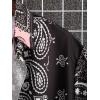 imageOYOANGLE Mens Short Sleeve Hawaiian Shirt Paisley Print Casual Button Down Aloha ShirtBlack