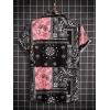 imageOYOANGLE Mens Short Sleeve Hawaiian Shirt Paisley Print Casual Button Down Aloha ShirtBlack
