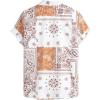 imageOYOANGLE Mens Short Sleeve Hawaiian Shirt Paisley Print Casual Button Down Aloha ShirtKhaki and Beige