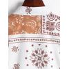 imageOYOANGLE Mens Short Sleeve Hawaiian Shirt Paisley Print Casual Button Down Aloha ShirtKhaki and Beige