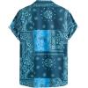 imageOYOANGLE Mens Short Sleeve Hawaiian Shirt Paisley Print Casual Button Down Aloha ShirtTeal Blue
