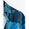 imageOYOANGLE Mens Short Sleeve Hawaiian Shirt Paisley Print Casual Button Down Aloha ShirtTeal Blue
