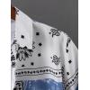 imageOYOANGLE Mens Short Sleeve Hawaiian Shirt Paisley Print Casual Button Down Aloha ShirtWhite