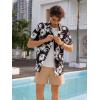 imageOYOANGLE Mens Short Sleeve Hawaiian Shirt Tropical Casual Button Down Aloha ShirtBlack