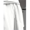 imageOYOANGLE Mens Skirt Pants Elastic Drawstring Waist Irregular Hem Wide Leg Trousers Loose Harem PantsWhite