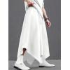 imageOYOANGLE Mens Skirt Pants Elastic Drawstring Waist Irregular Hem Wide Leg Trousers Loose Harem PantsWhite