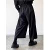 imageOYOANGLE Mens Skirt Pants Tie Waisted Wide Leg Cropped Harem Pants Y2k Hipple TrousersBlack