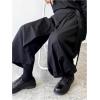 imageOYOANGLE Mens Skirt Pants Tie Waisted Wide Leg Cropped Harem Pants Y2k Hipple TrousersBlack