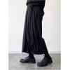 imageOYOANGLE Mens Skirt Pants Tie Waisted Wide Leg Cropped Harem Pants Y2k Hipple TrousersBlack