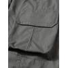 imageOYOANGLE Mens Solid Drawstring Waist Flap Pocket Streetwear Cargo Pants Sports Outdoor Jogger TrousersGrey