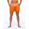 imageOYOANGLE Mens Solid Quick Dry Swim Trunks Drawstring Waist Beach Pool Board ShortsOrange