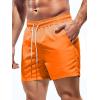 imageOYOANGLE Mens Solid Quick Dry Swim Trunks Drawstring Waist Beach Pool Board ShortsOrange