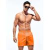 imageOYOANGLE Mens Solid Quick Dry Swim Trunks Drawstring Waist Beach Pool Board ShortsOrange