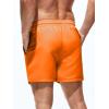 imageOYOANGLE Mens Solid Quick Dry Swim Trunks Drawstring Waist Beach Pool Board ShortsOrange