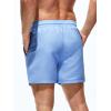 imageOYOANGLE Mens Solid Quick Dry Swim Trunks Drawstring Waist Beach Pool Board ShortsPastel Blue