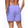 imageOYOANGLE Mens Solid Quick Dry Swim Trunks Drawstring Waist Beach Pool Board ShortsViolet Purple