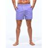 imageOYOANGLE Mens Solid Quick Dry Swim Trunks Drawstring Waist Beach Pool Board ShortsViolet Purple