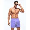 imageOYOANGLE Mens Solid Quick Dry Swim Trunks Drawstring Waist Beach Pool Board ShortsViolet Purple