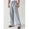 imageOYOANGLE Mens Striped Print Drawstring Pants Lightweight Beach Yoga Trouser Vacation Slacks PantsBlue