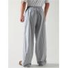 imageOYOANGLE Mens Striped Print Drawstring Pants Lightweight Beach Yoga Trouser Vacation Slacks PantsBlue