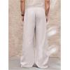 imageOYOANGLE Mens Striped Print Drawstring Pants Lightweight Beach Yoga Trouser Vacation Slacks PantsWhite