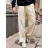imageOYOANGLE Mens Textured Elastic Drawstring Waist Straight Leg Pants Casual Track Pants SweatpantsApricot