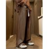 imageOYOANGLE Mens Textured Elastic Drawstring Waist Straight Leg Pants Casual Track Pants SweatpantsBrown