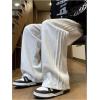 imageOYOANGLE Mens Textured Elastic Drawstring Waist Straight Leg Pants Casual Track Pants SweatpantsGrey